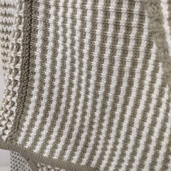 Tobi Open Front Cardigan Sweater Gray White Stripe Small/P - Picture 2 of 5